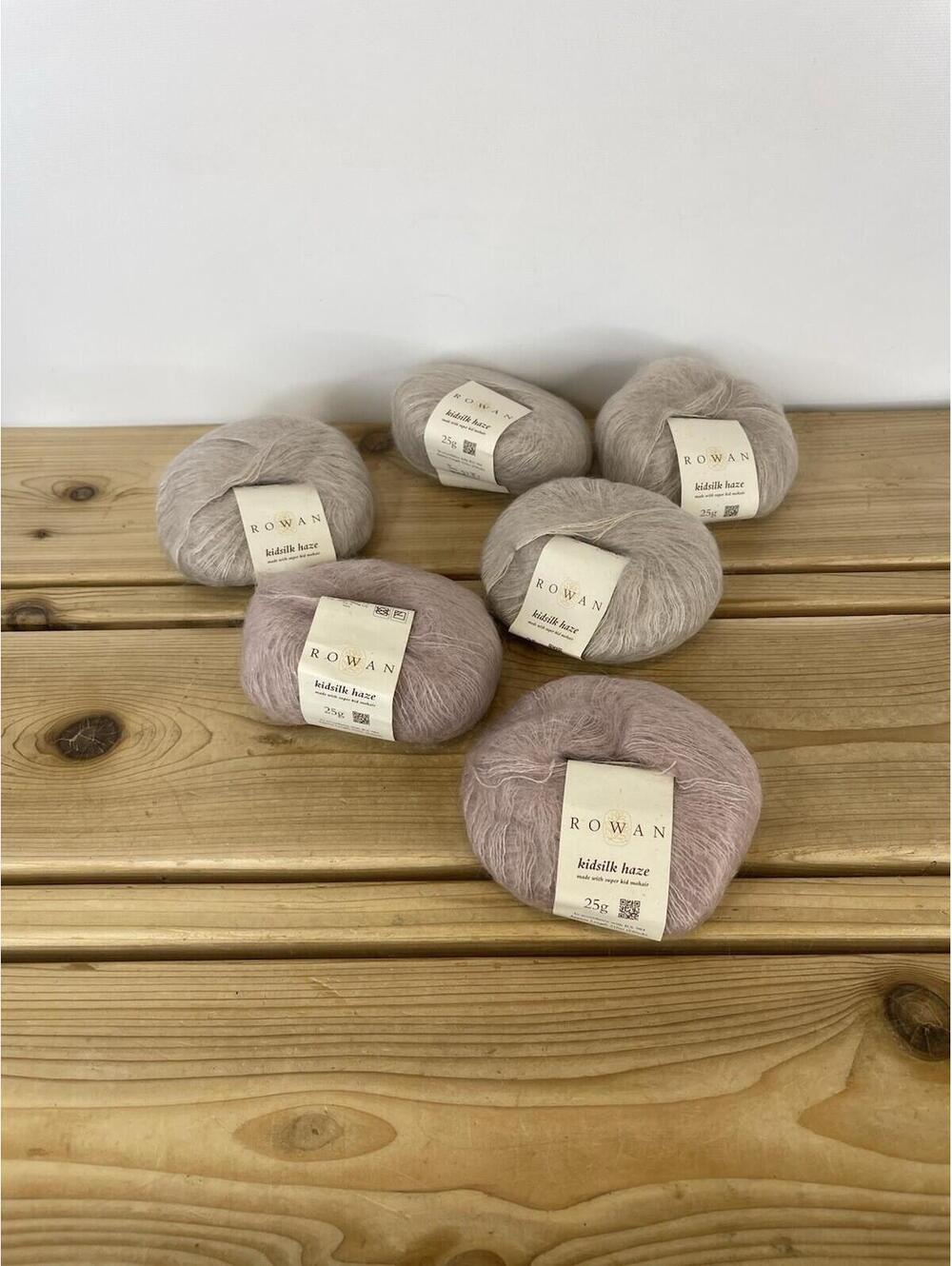 Rowan KidSilk Haze Yarn Lot 6 Mohair Silk Lace Gray Pink 25g Skeins Italy